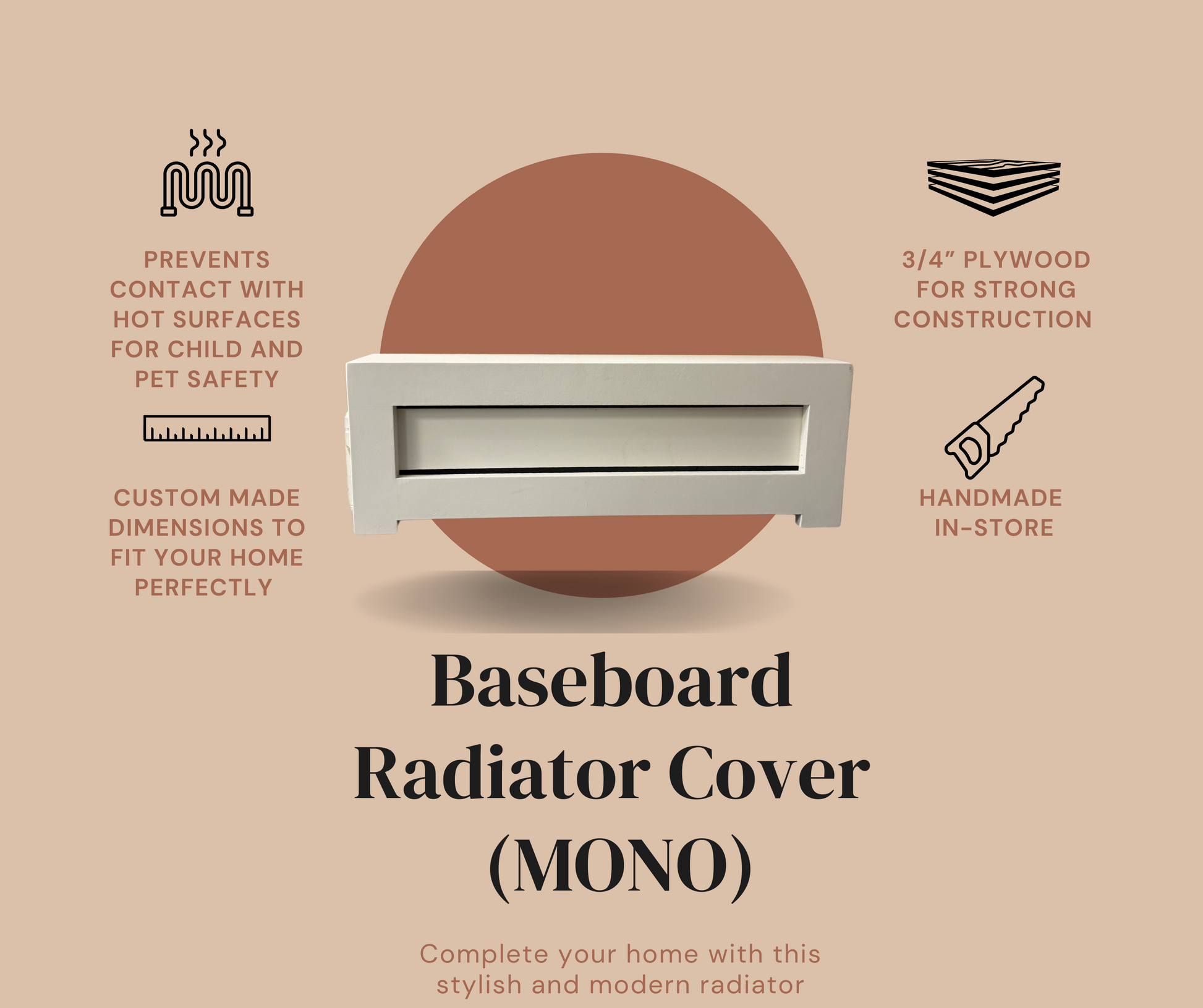 Custom Aura radiator cover – modern wood slat design by Gold Remodels, Clifton NJ
