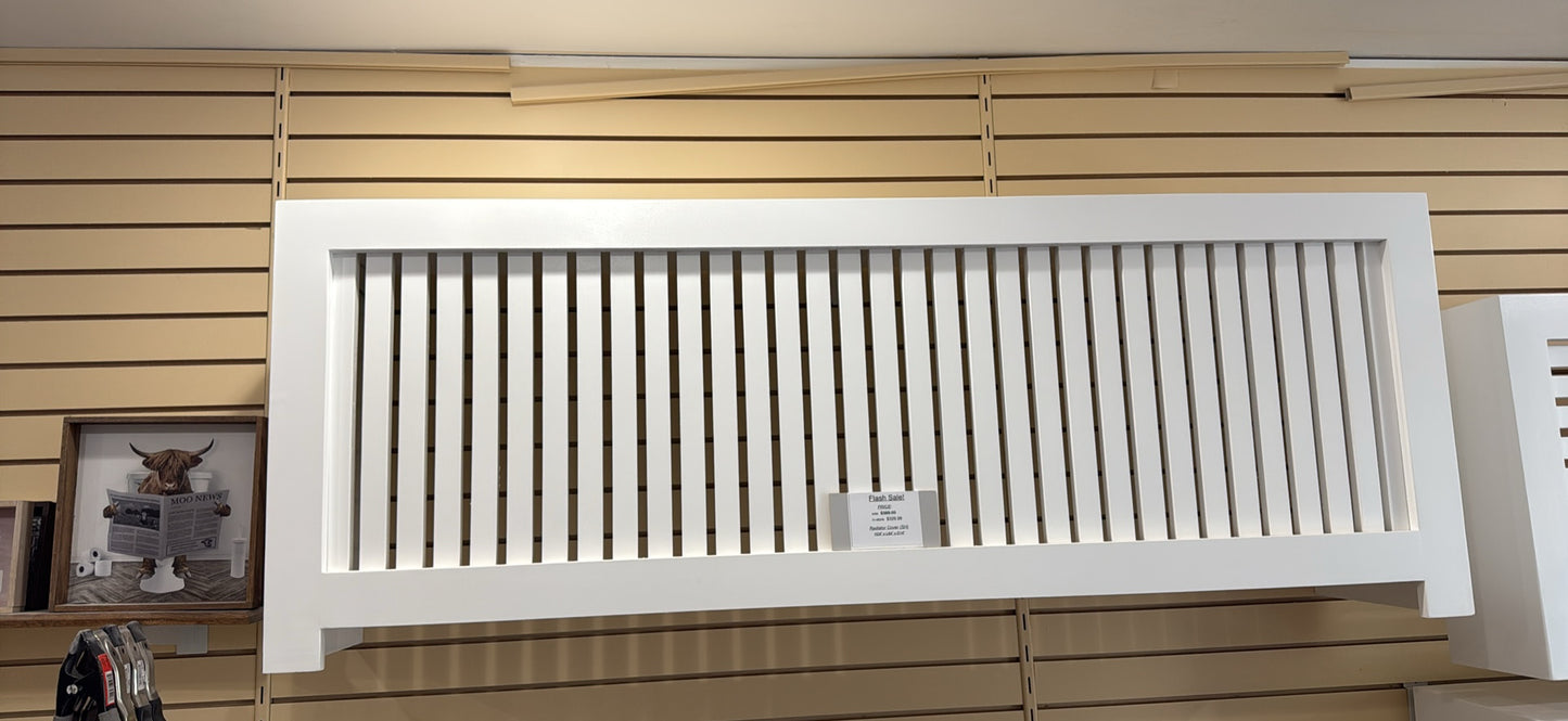 Custom Shaker radiator cover – modern wood slat design by Gold Remodels, Clifton NJ