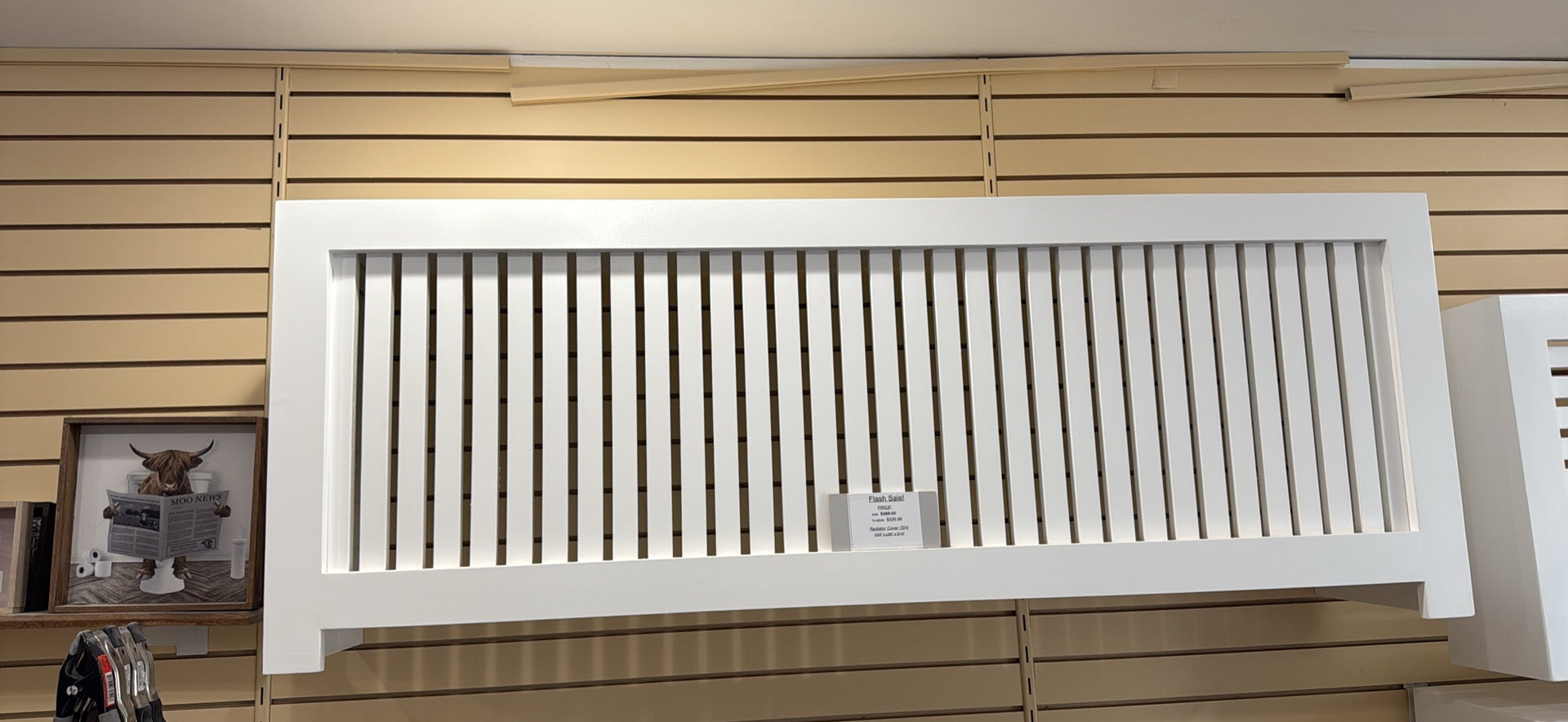 Custom Shaker radiator cover – modern wood slat design by Gold Remodels, Clifton NJ