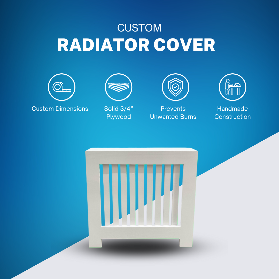 Custom Aura radiator cover – modern wood slat design by Gold Remodels, Clifton NJ