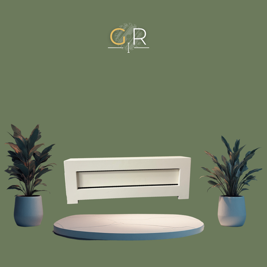Custom mono radiator cover – modern wood slat design by Gold Remodels, Clifton NJ
