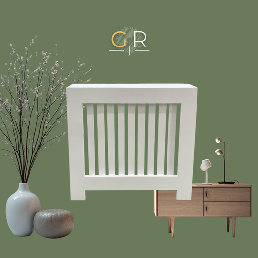 Custom Shaker radiator cover – modern wood slat design by Gold Remodels, Clifton NJ
